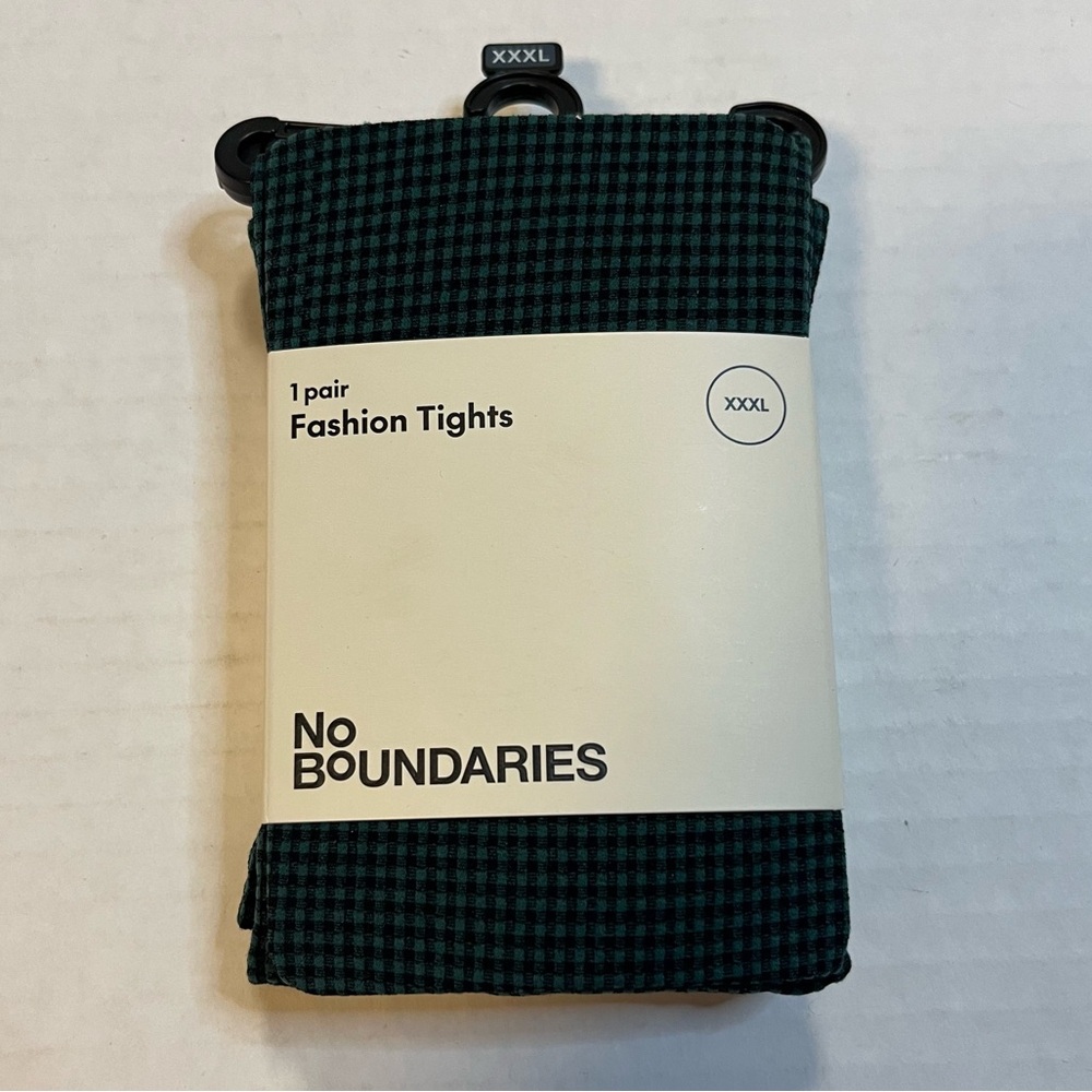 No Boundaries Tights Green & Black Plaid Fashion Tights Sz XXXL NWT